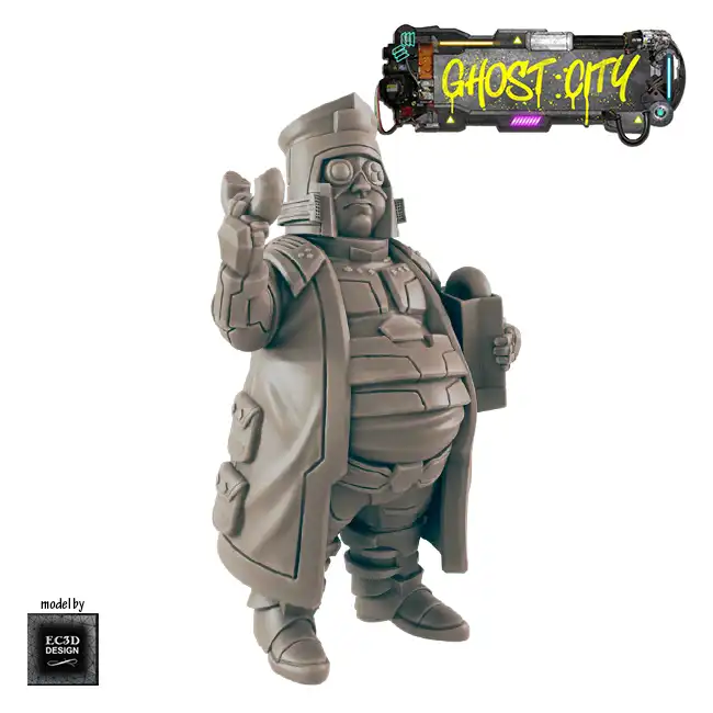 Donut Cop (Male Officer 1) (Ghost City 3D print, resin) - Afbeelding 5