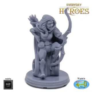 Female Half-Orc Ranger (Everyday Heroes 3D print, resin)