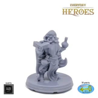 Male Dwarf Sorcerer (Everyday Heroes 3D print, resin)