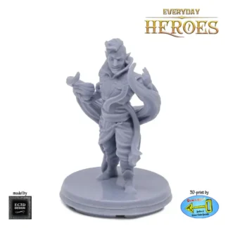 Male Half-Elf Warlock (Everyday Heroes 3D print, resin)