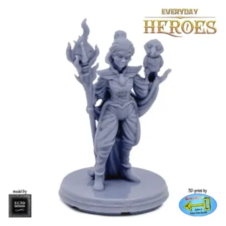 Female Human Warlock (Everyday Heroes 3D print, resin)