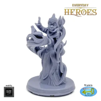 Female Half-Orc Wizard (Everyday Heroes 3D print, resin)