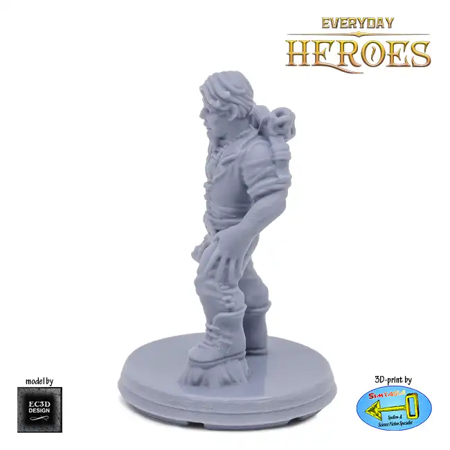 Male Human Hunter 2 (Everyday Heroes 3D print, resin) - Afbeelding 2