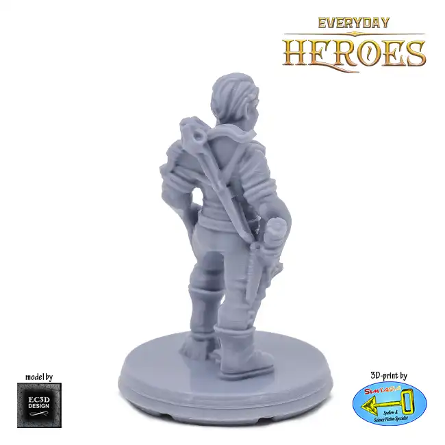Male Human Hunter 2 (Everyday Heroes 3D print, resin) - Afbeelding 3