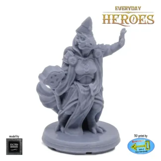 Female Dragonkin Cleric (Everyday Heroes 3D print, resin)