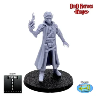 Male Elf Mage (DnD Heroes, 3D print, resin)