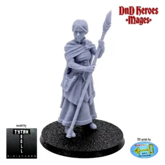 Female Human Mage (DnD Heroes, 3D print, resin)