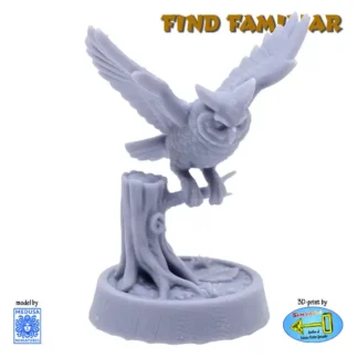 Owl, familiar (Find Familiar Volume 1, 3D print, resin)