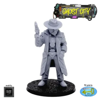 Male Private Eye (Ghost City 3D print, resin)