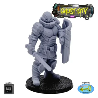 Male Riot Cop (w helmet) (Ghost City 3D print, resin)