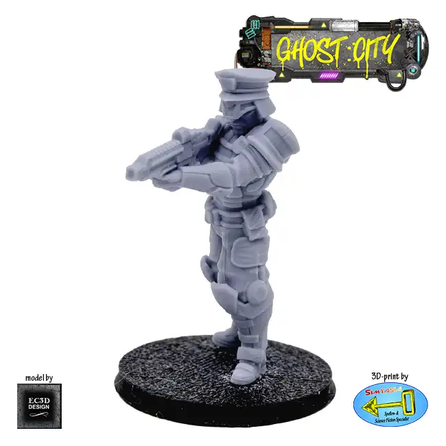 Tactical Officer (Male Officer 1) (Ghost City 3D print, resin) - Afbeelding 2