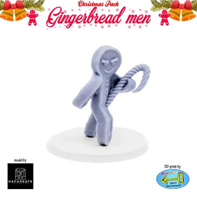 Gingerbread Man 2 (Christmas Pack, 3D print, resin) - Afbeelding 4