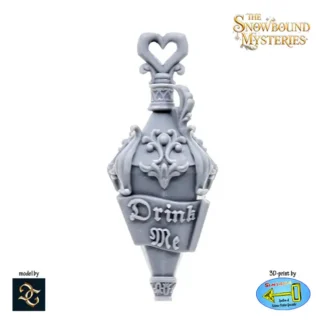 Flask, Drink Me (Snowbound Mysteries resin 3D print)