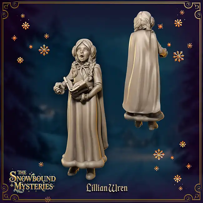 Lillian Wren (Snowbound Mysteries, resin 3D print) - Afbeelding 2