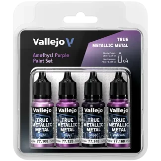 Amethyst Purple, True Metallic Metal Paint Set (4x18 ml)
