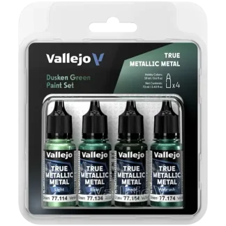 Dusken Green, True Metallic Metal Paint Set (4x18 ml)