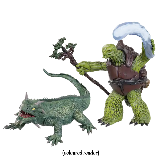 Tortle Druid & Wild Shape Giant Lizard (D&D Nolzur's Marvelous Miniatures)(2) - Afbeelding 2