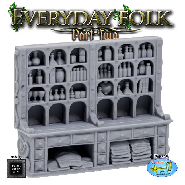 Apothecary Cabinet (Everyday Folk 2 3D print, resin)