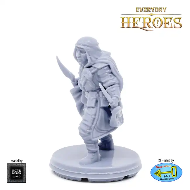 Male Human Rogue (Everyday Heroes 3D print, resin) - Afbeelding 2