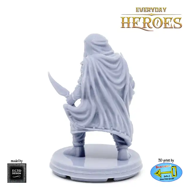 Male Human Rogue (Everyday Heroes 3D print, resin) - Afbeelding 3