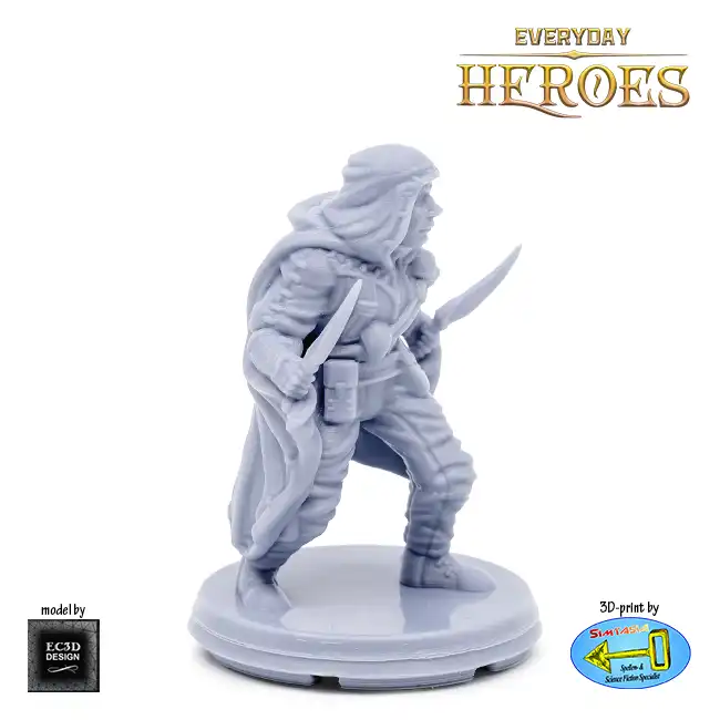 Male Human Rogue (Everyday Heroes 3D print, resin) - Afbeelding 4