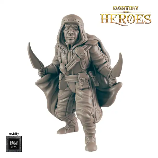 Male Human Rogue (Everyday Heroes 3D print, resin) - Afbeelding 5