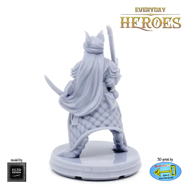 Female Catfolk Assassin (Everyday Heroes 3D print, resin) - Afbeelding 2