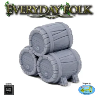 Tavern: Barrels (Everyday Folk 3D print, resin)