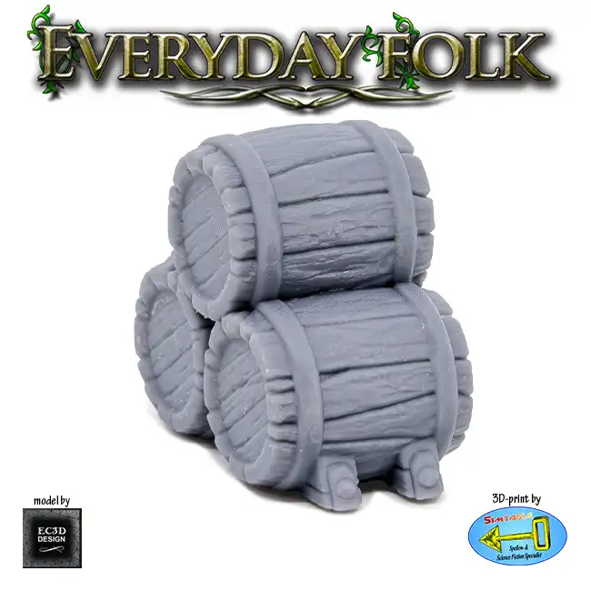Tavern: Barrels (Everyday Folk 3D print, resin) - Afbeelding 3