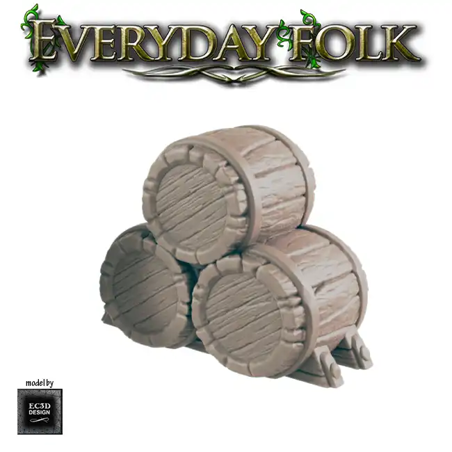 Tavern: Barrels (Everyday Folk 3D print, resin) - Afbeelding 5