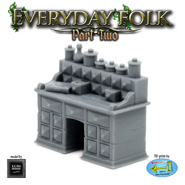 Apothecary Desk (Everyday Folk 2 3D print, resin) - Afbeelding 2