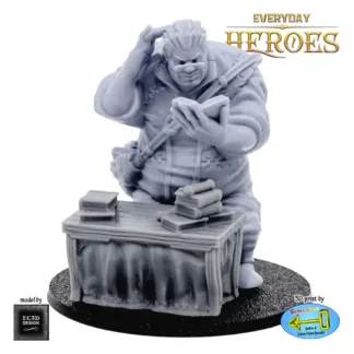 Male Giant Scholar with Table, set (Everyday Heroes 3D print, resin)