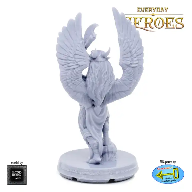 Female Birdkin Fighter (Everyday Heroes 3D print, resin) - Afbeelding 2