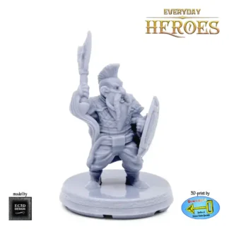 Male Dwarf Fighter 1 (Everyday Heroes 3D print, resin)