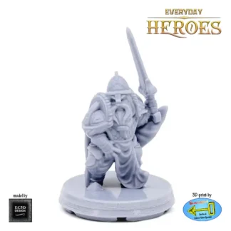 Male Dwarf Fighter 2 (Everyday Heroes 3D print, resin)