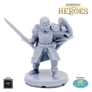 Male Human Fighter 2 (Everyday Heroes 3D print, resin)