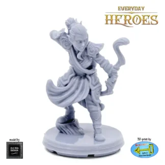 Female Elven Ranger (Everyday Heroes 3D print, resin)