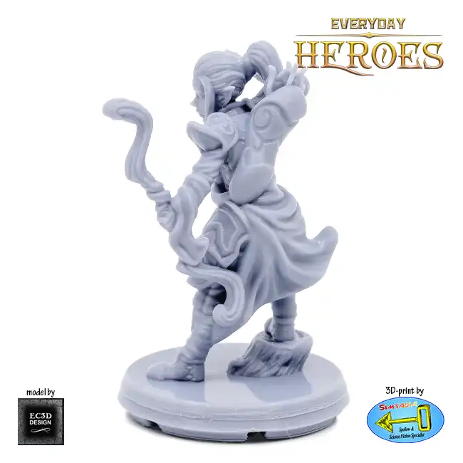 Female Elven Ranger (Everyday Heroes 3D print, resin) - Afbeelding 2