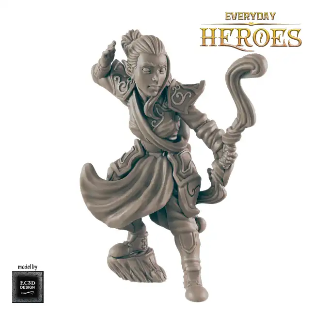 Female Elven Ranger (Everyday Heroes 3D print, resin) - Afbeelding 4