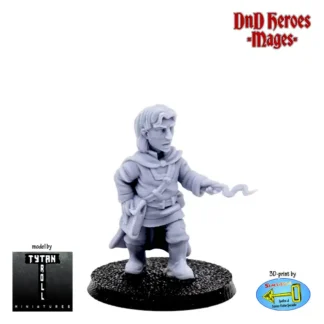 Male Halfling Mage (DnD Heroes, 3D print, resin)