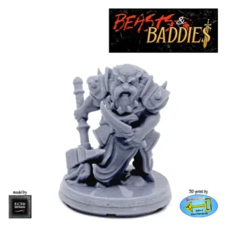 Male Dark Dwarf 1 (Beasts & Baddies V2, 3D print, resin)