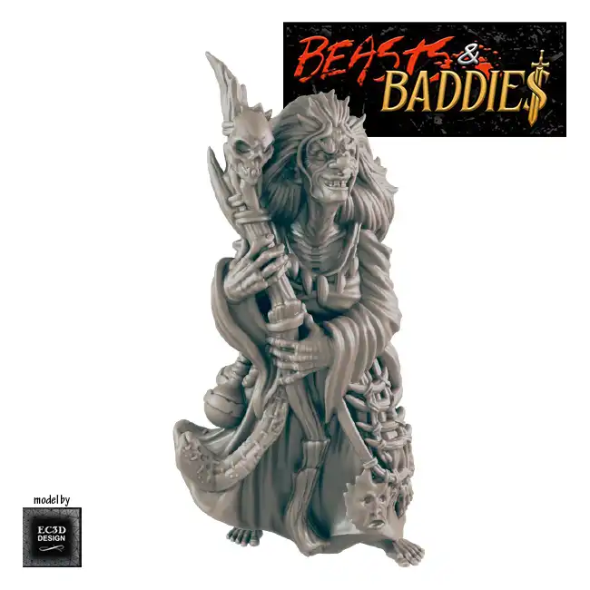 Hag 1 (Beasts & Baddies V2, 3D print, resin) - Afbeelding 3