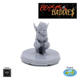 Harpy Baby Standing  (Beasts & Baddies V2, 3D print, resin)