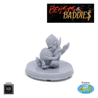 Harpy Baby with egg  (Beasts & Baddies V2, 3D print, resin)