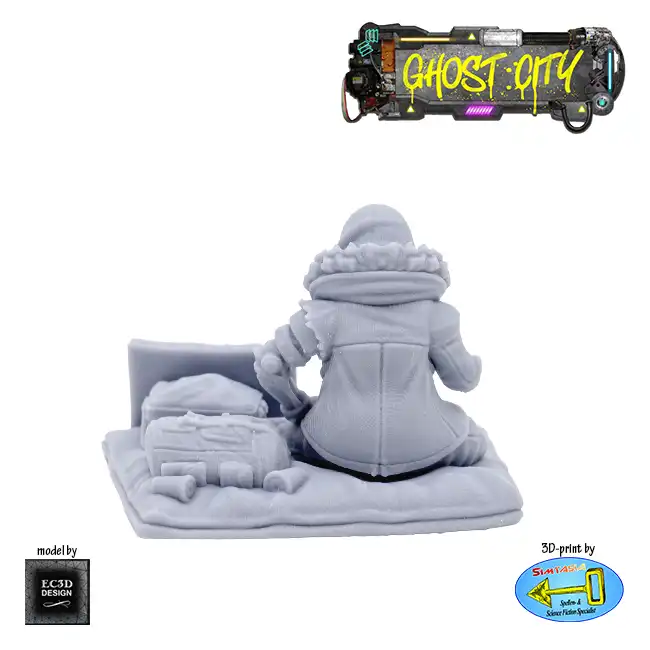 The Lost Vet - on blanket (Ghost City 3D print, resin) - Afbeelding 3