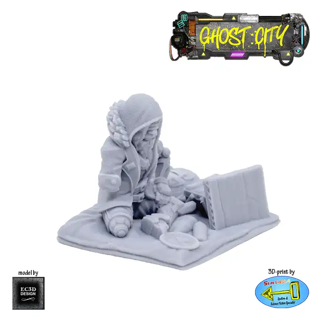 The Lost Vet - on blanket (Ghost City 3D print, resin) - Afbeelding 4