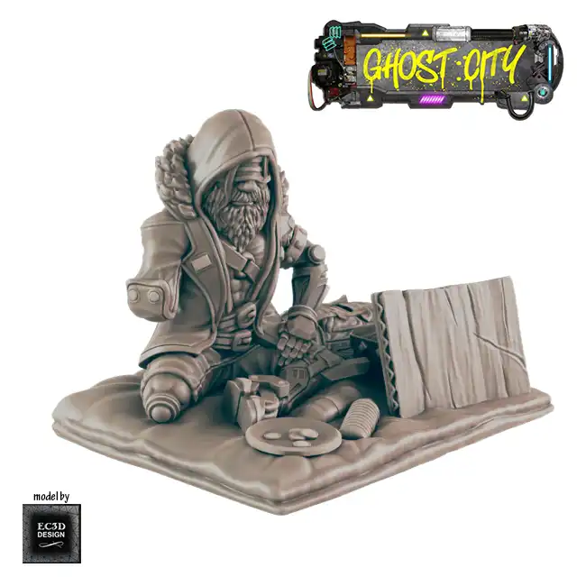 The Lost Vet - on blanket (Ghost City 3D print, resin) - Afbeelding 5