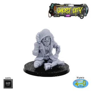 Homeless Vet (Ghost City 3D print, resin)