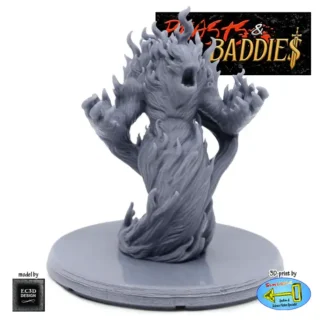 Fire Elemental (Beasts & Baddies V2, 3D print, resin)