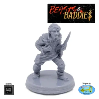 Male Human Cutpurse (Beasts & Baddies V2, 3D print, resin)